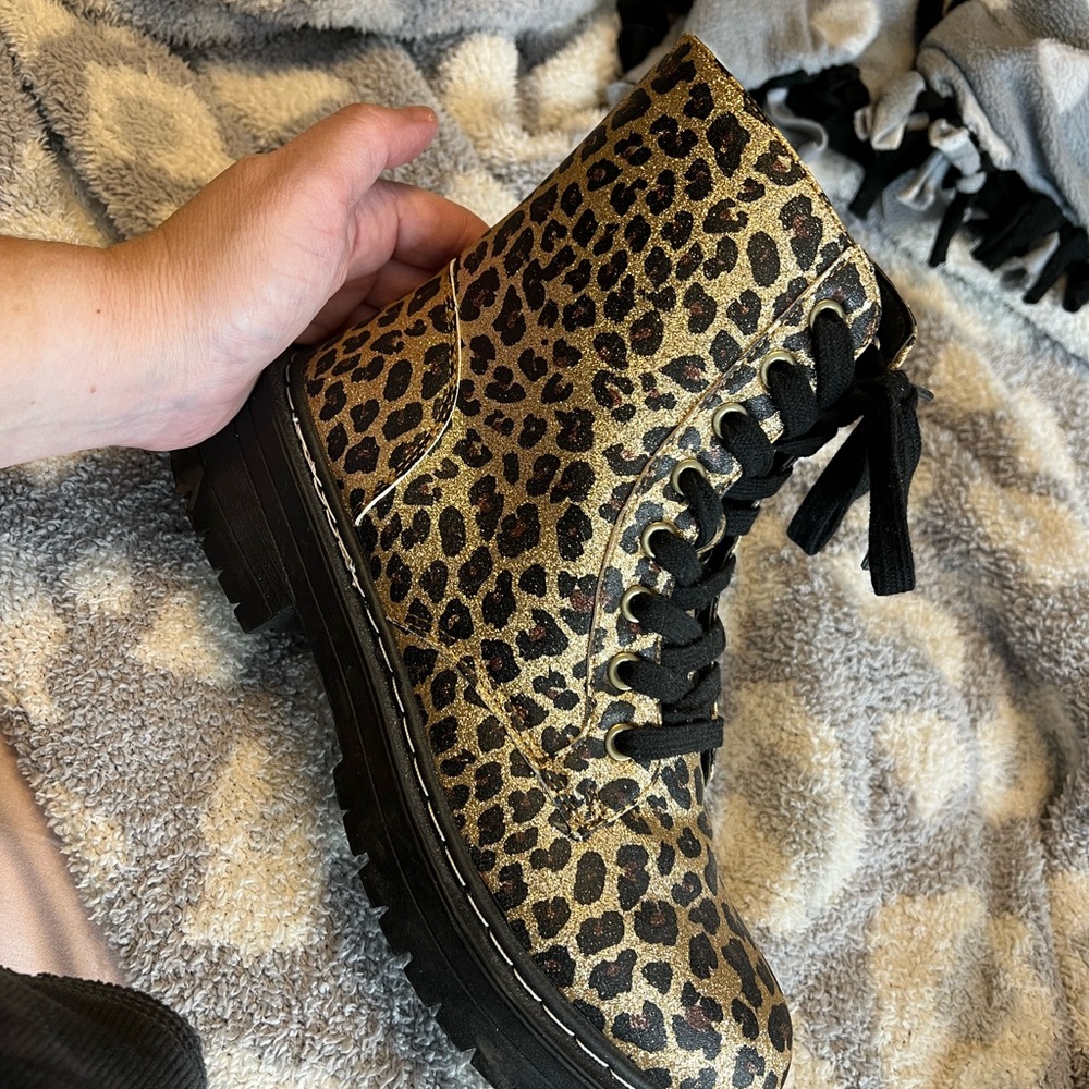 True Craft Black and Gold Combat Moto Boots